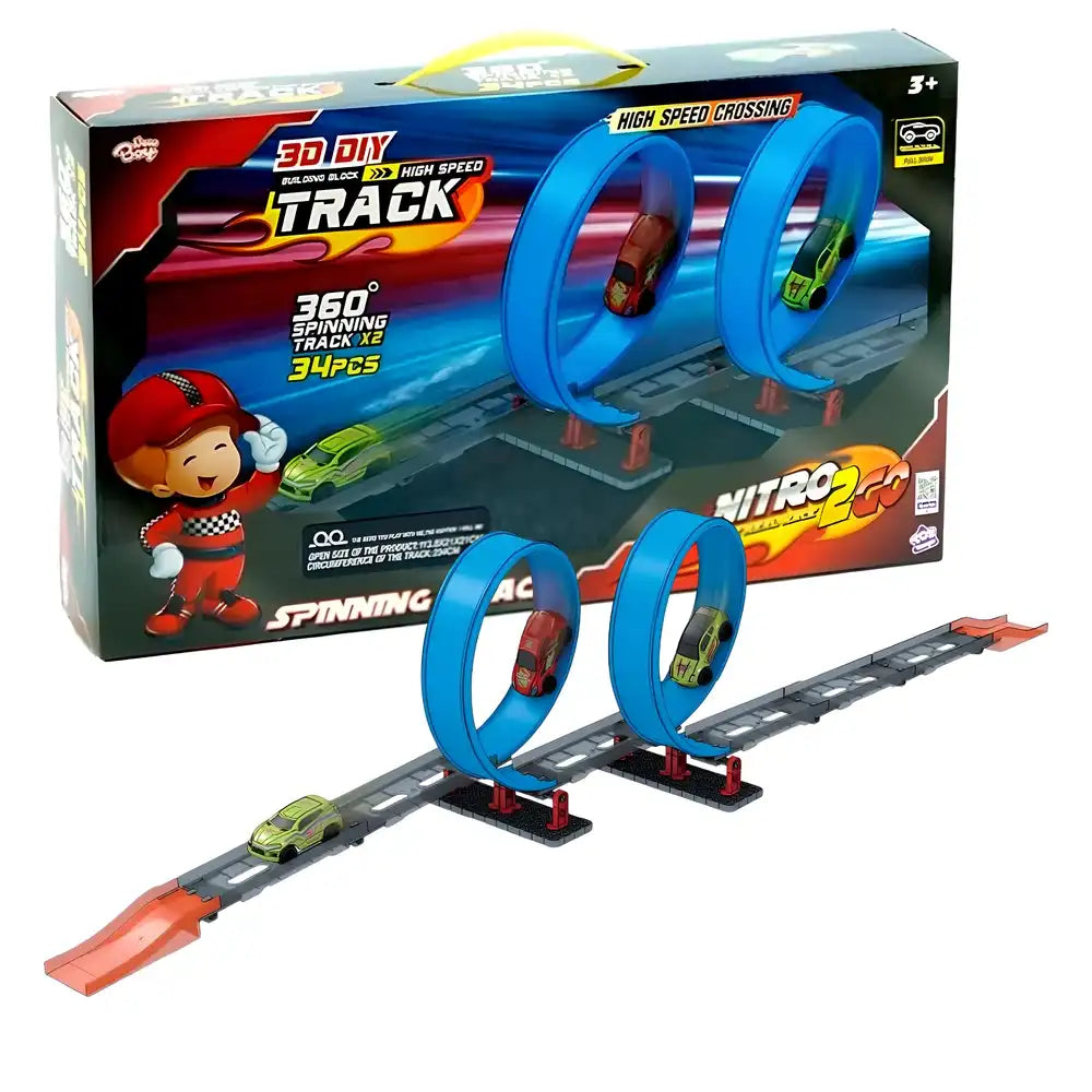 Nitro2Go Train Track w/1Pcs F/B Car 34Pcs