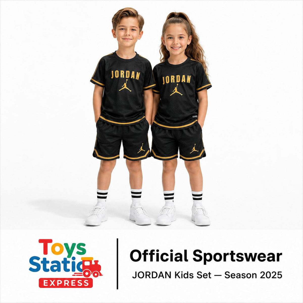 Jordan black and gold kids set product details
