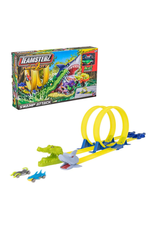 Teamsterz Turbo City Swamp Attack (w/ 2 Cars)