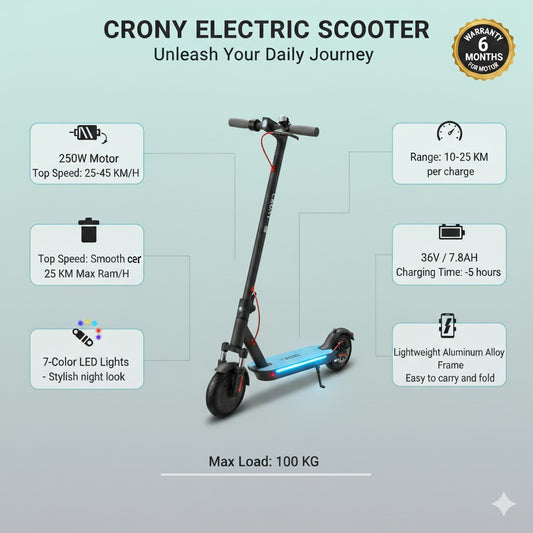 Electric Scooter with Stand & Colors LED
