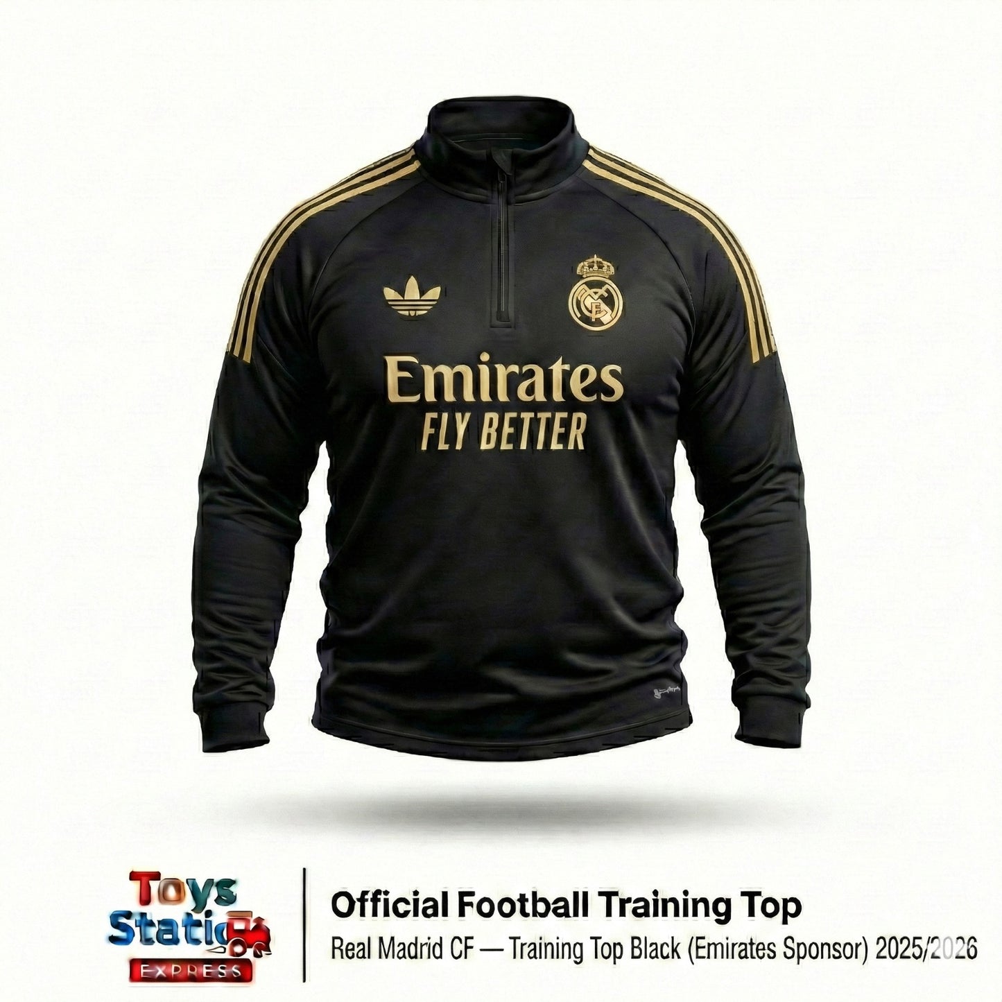 Real Madrid SC - Tracksuit Top Gold in Black