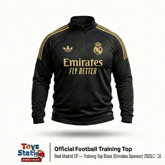Real Madrid SC - Tracksuit Top Gold in Black