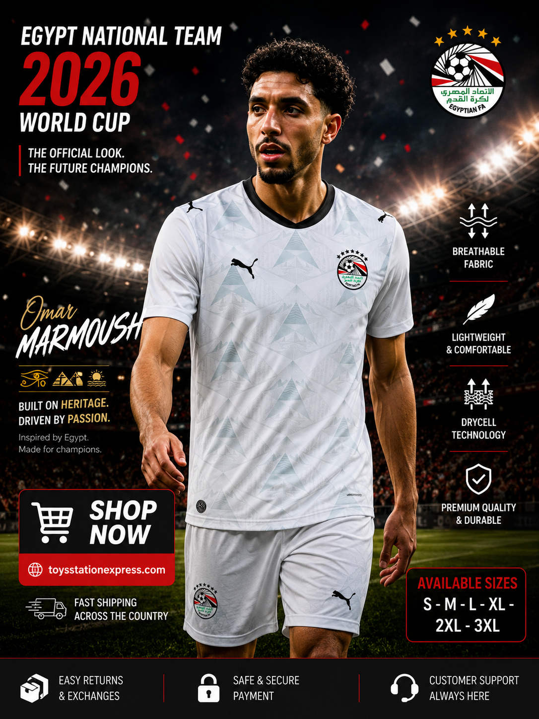 Egypt away FIFA World Cup 2026 (T-Shirt Only)