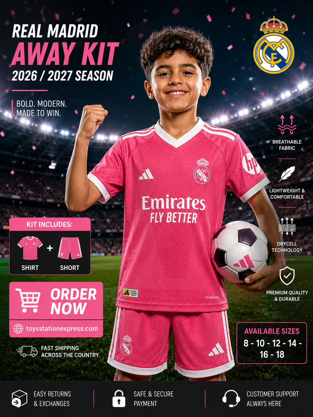 Real Madrid Away Set 2027 (T-Shirt & Short)